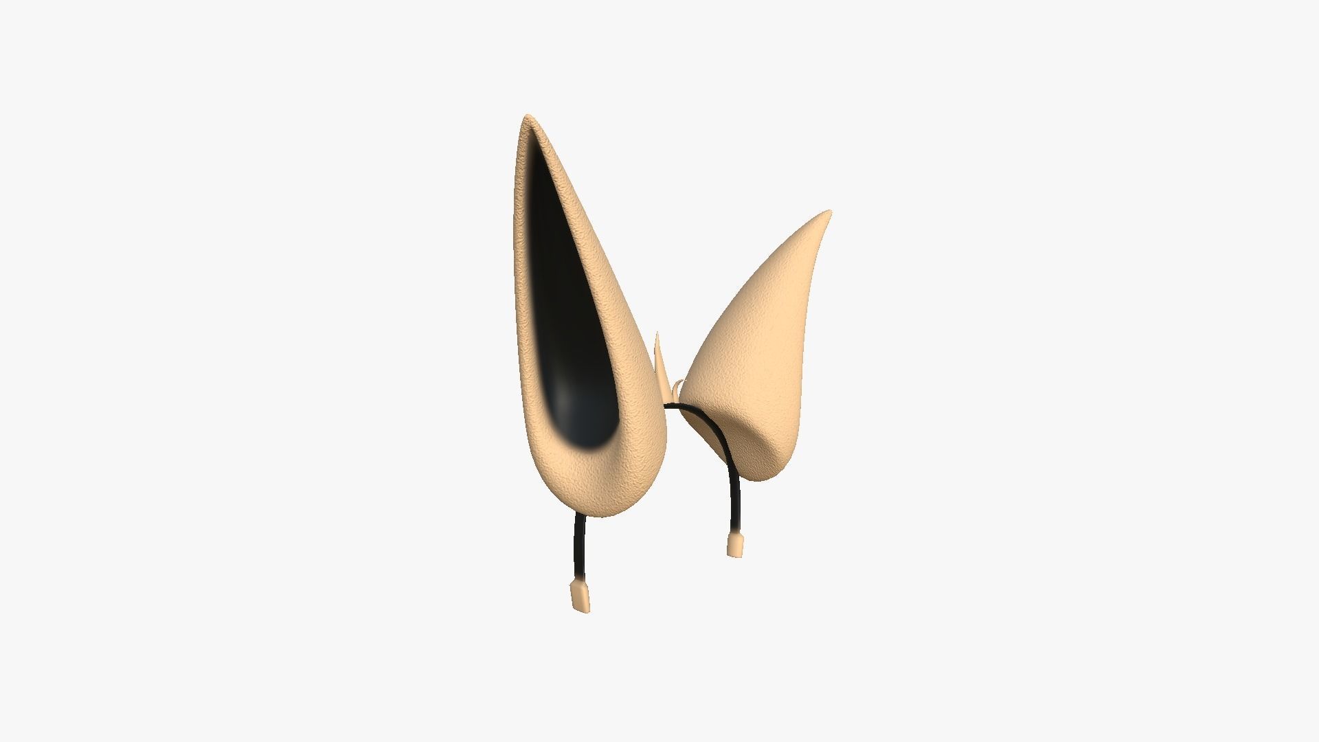 Furry Ears Tiara E04 Beige - Headband Character Design Low-poly 3D model_2