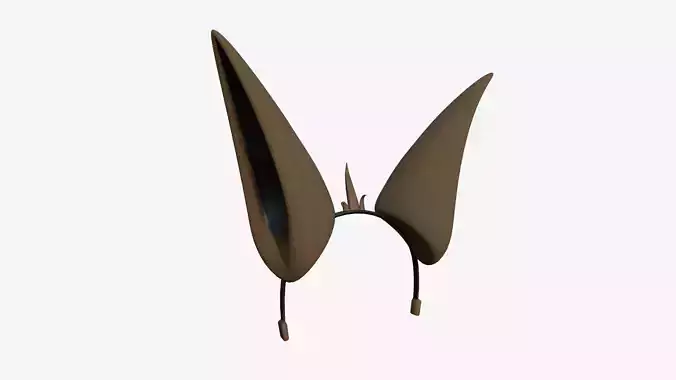 Furry Ears Tiara E05 Brown - Headband Character Design Low-poly 3D model