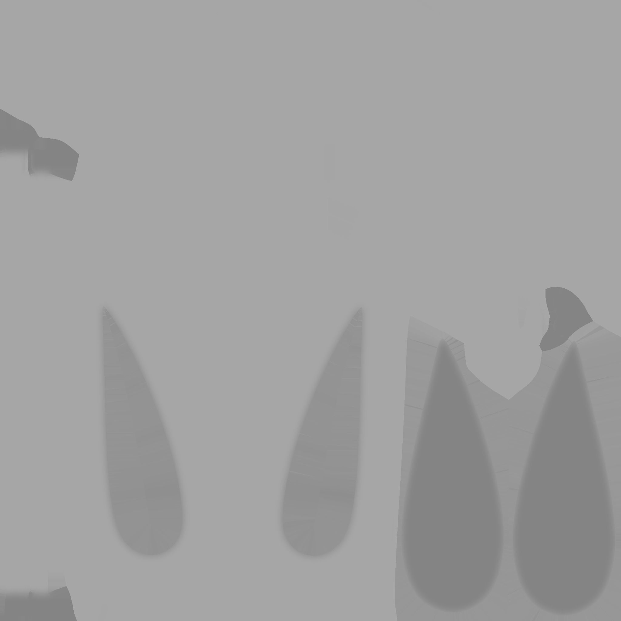 Furry Ears Tiara E06 White - Headband Character Design Low-poly 3D model_21