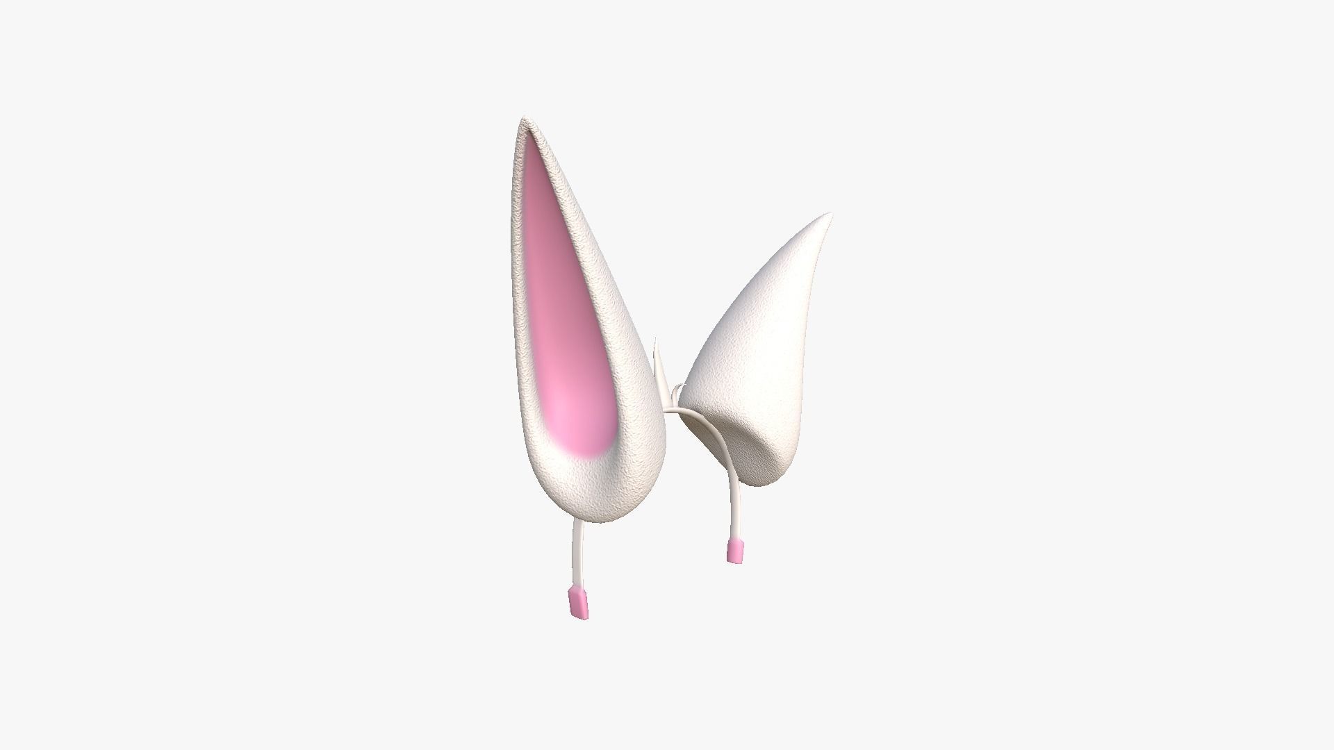 Furry Ears Tiara E06 White - Headband Character Design Low-poly 3D model_2