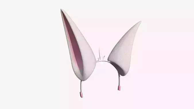 Furry Ears Tiara E06 White - Headband Character Design Low-poly 3D model