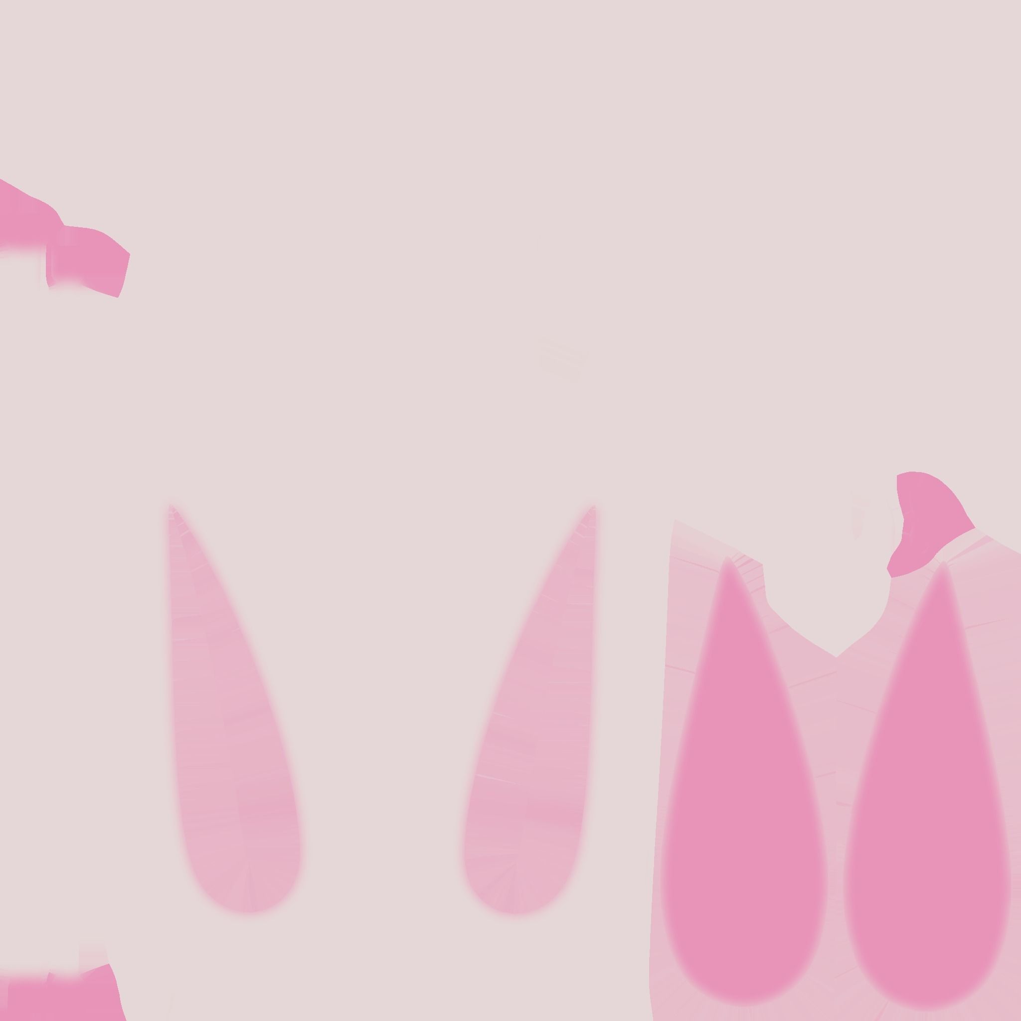 Furry Ears Tiara E06 White - Headband Character Design Low-poly 3D model_17