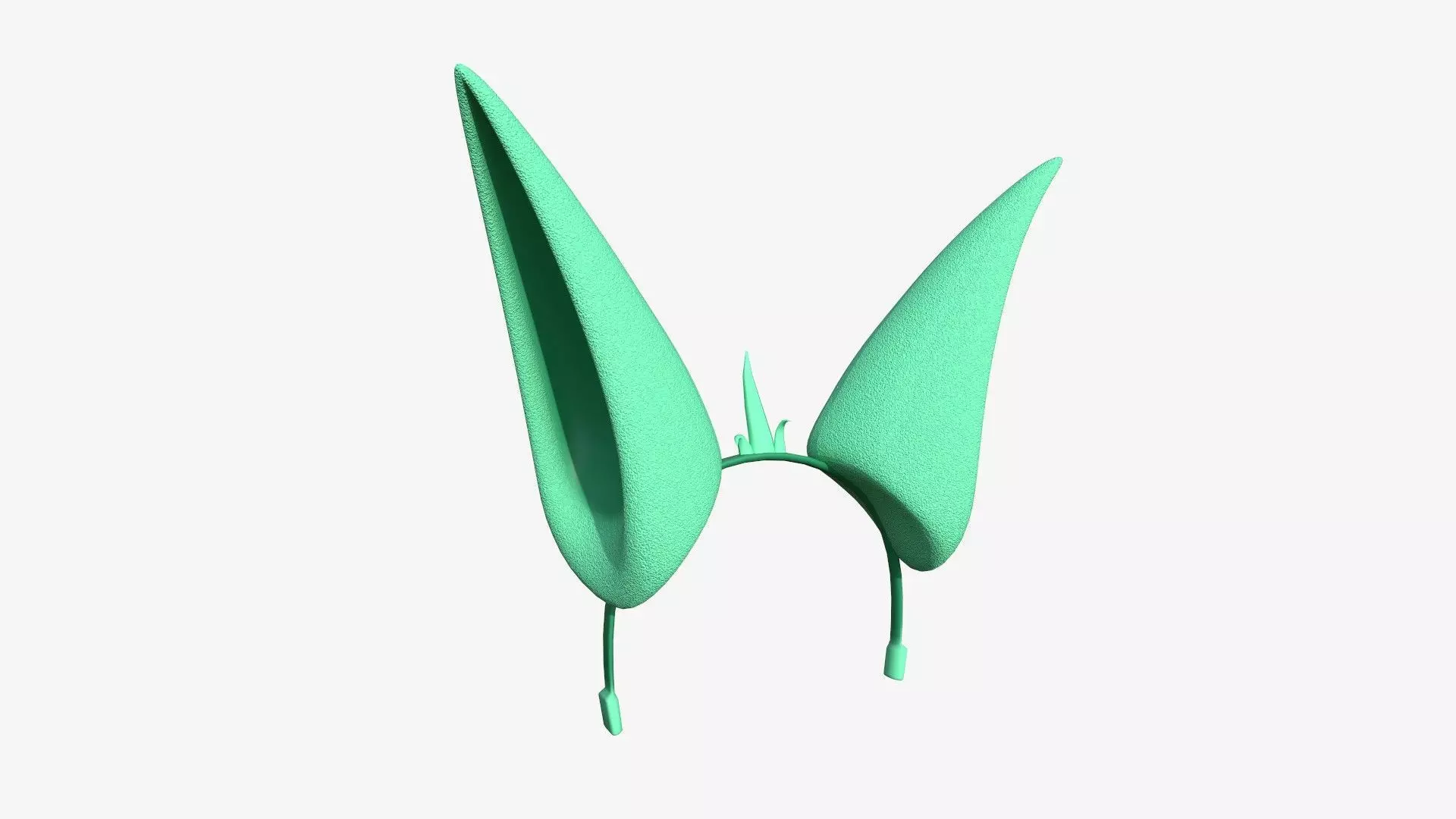 Furry Ears Tiara E07 Green - Headband Character Design Low-poly 3D model_0