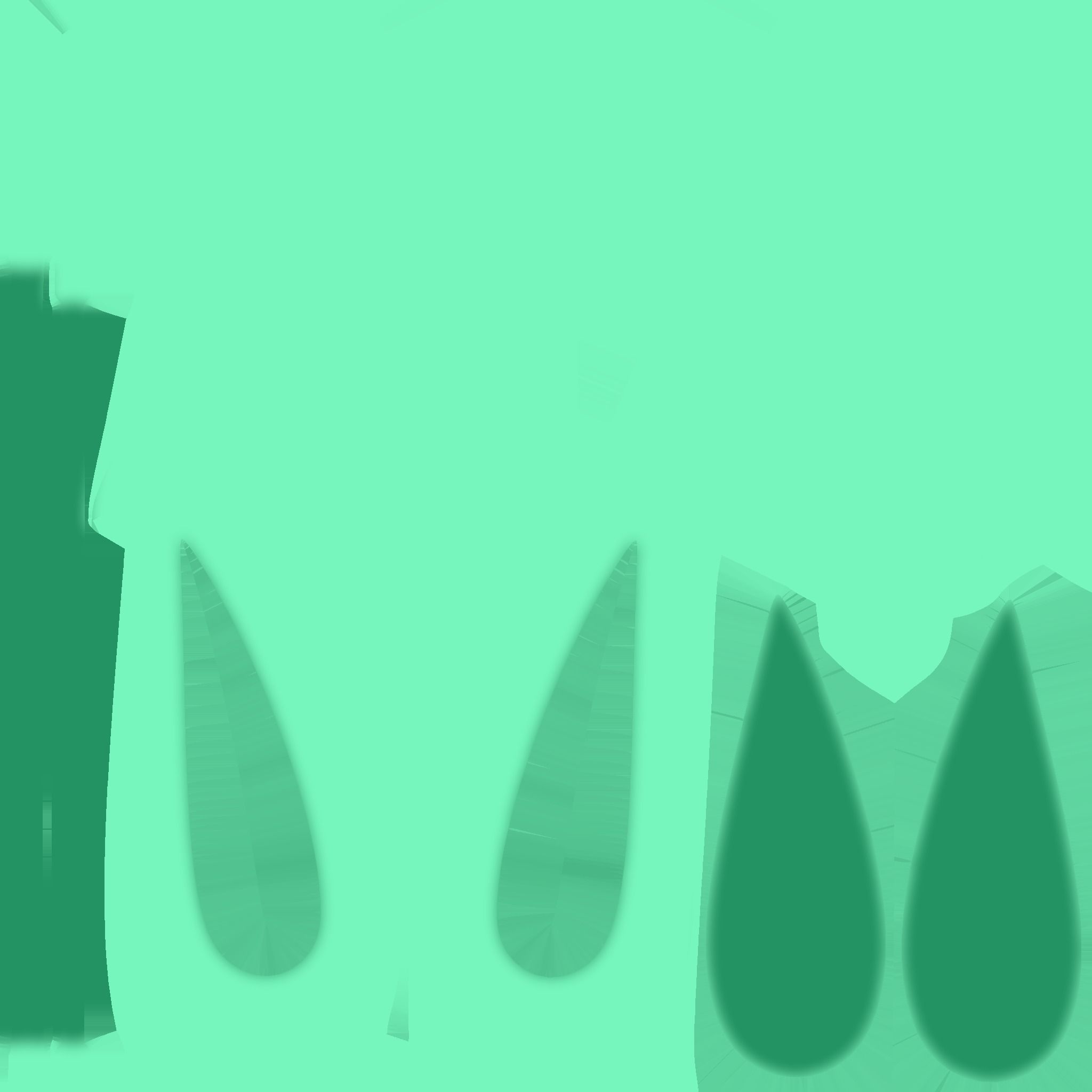 Furry Ears Tiara E07 Green - Headband Character Design Low-poly 3D model_17