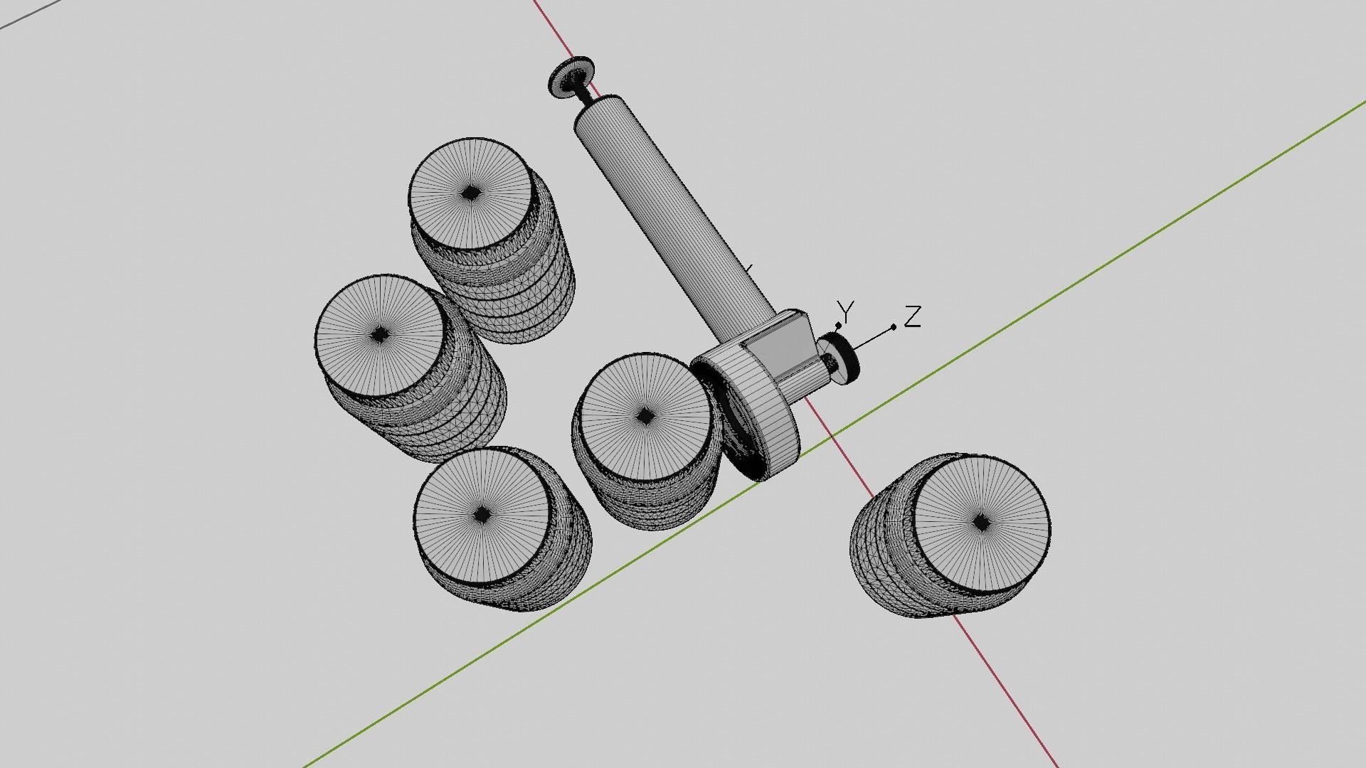 Oil analysis pump and sample bottles 3D model_2
