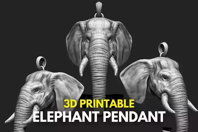 Elephant Head - Pendant 3D print model