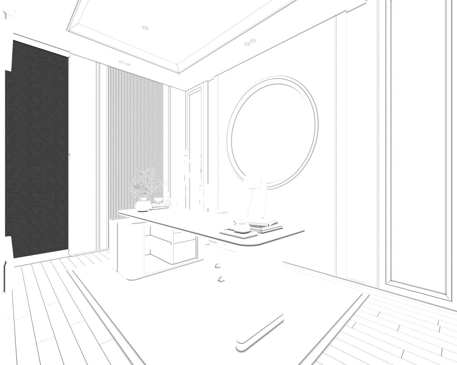 Design Home Interior Office Room Kiyomi 3D model_7
