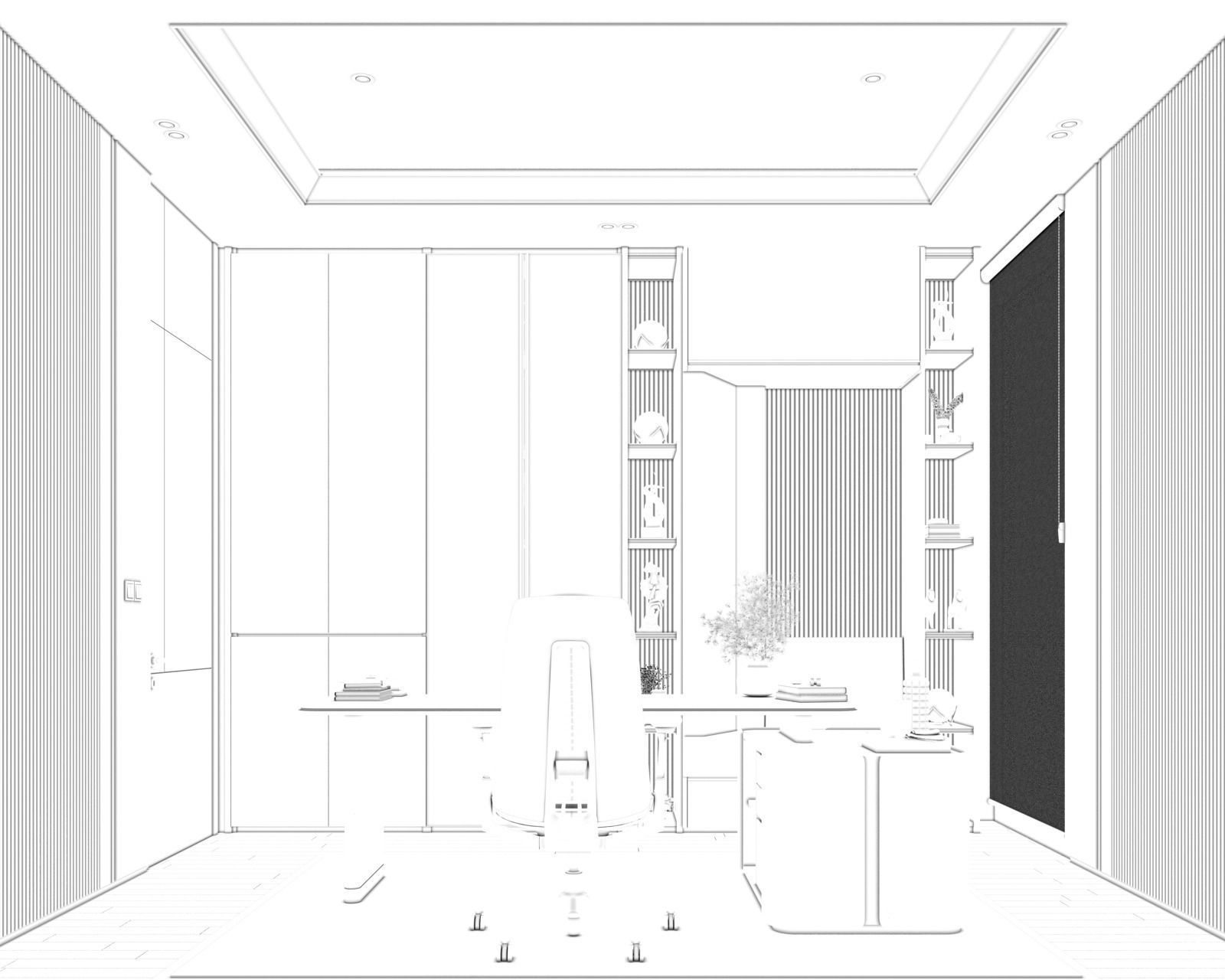 Design Home Interior Office Room Kiyomi 3D model_5