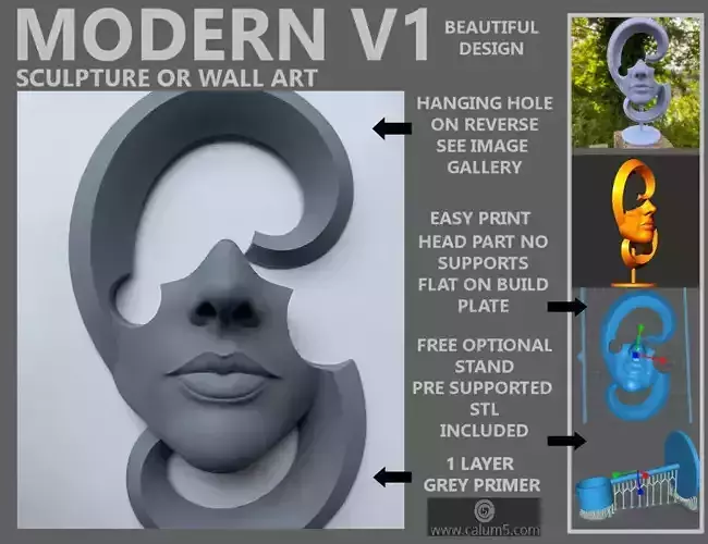 MODERN V1 - WALL ART OR SCULPTURE