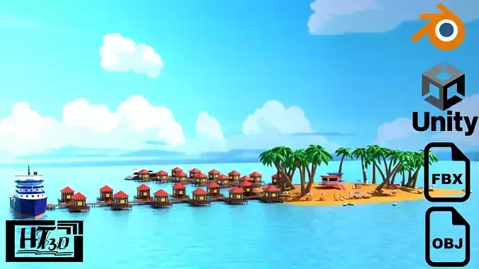 Island resort and beach