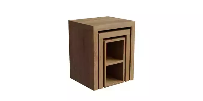 Set Of 3 Rectangle Oak Effect Tables