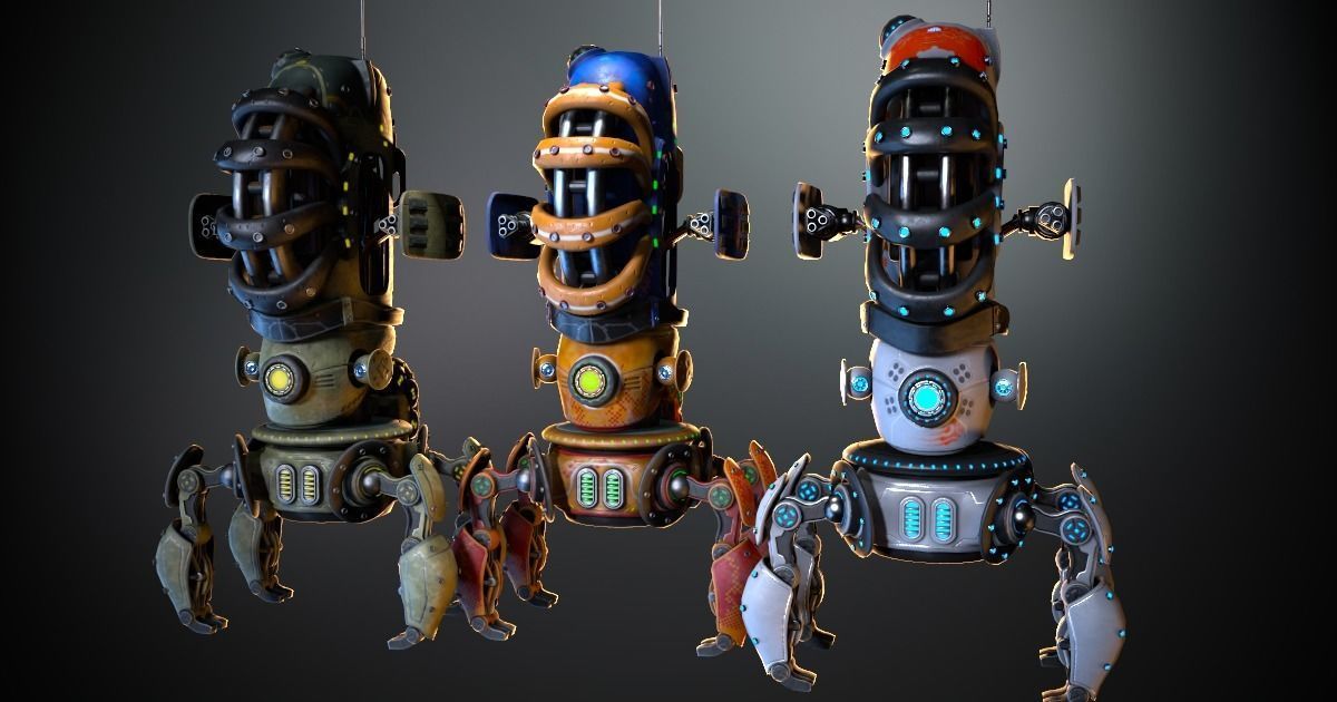 Sci-fi drone 02 Low-poly 3D model_9