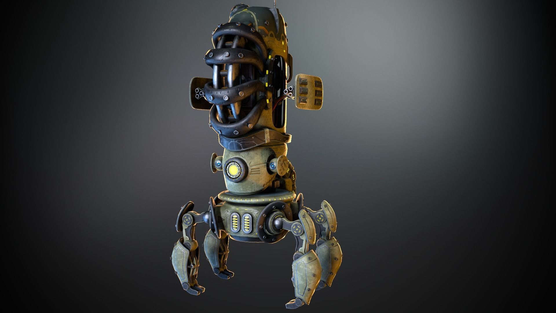 Sci-fi drone 02 Low-poly 3D model_8