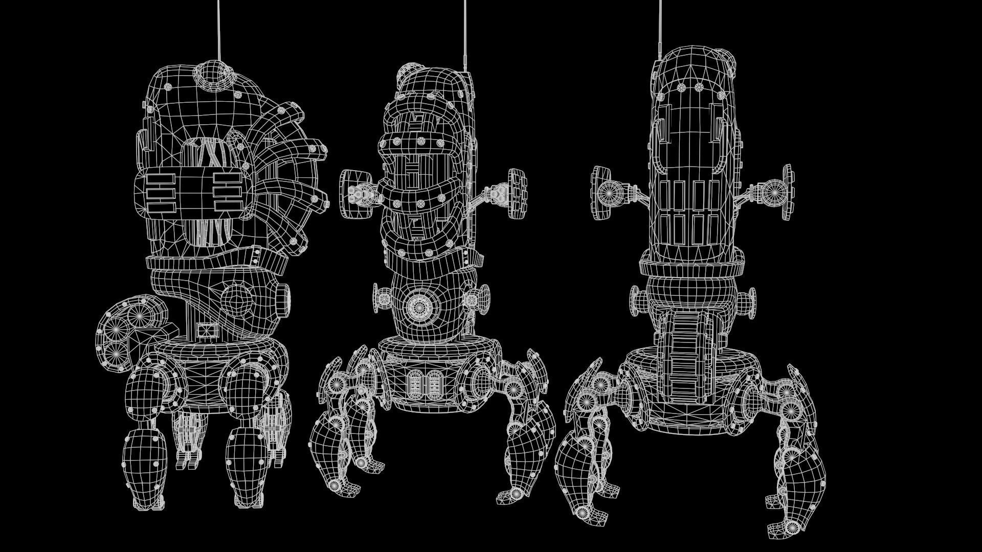 Sci-fi drone 02 Low-poly 3D model_10