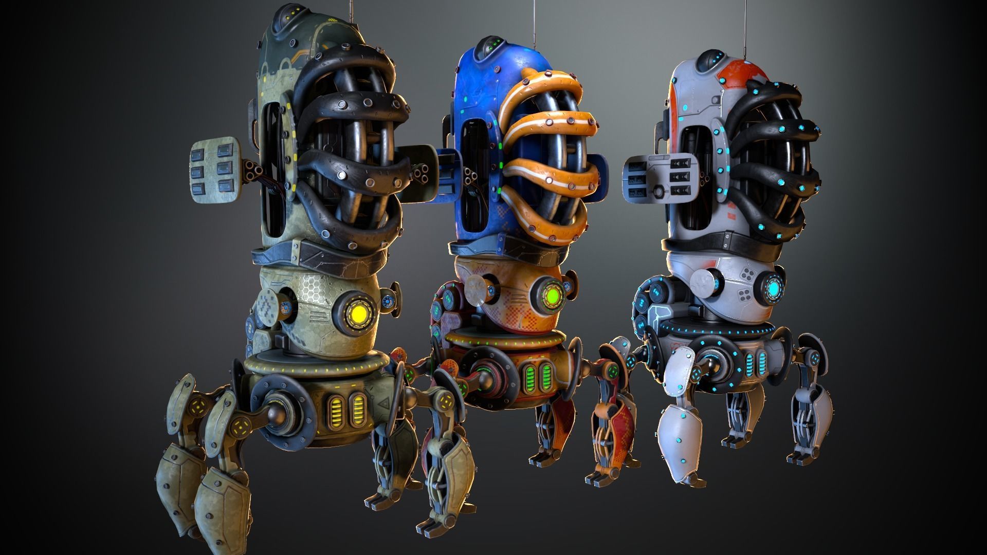 Sci-fi drone 02 Low-poly 3D model_5