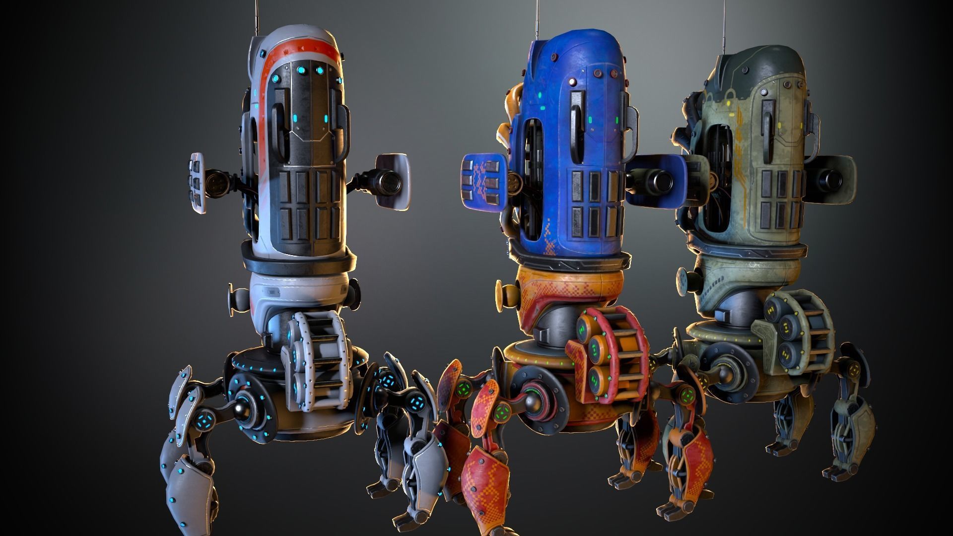 Sci-fi drone 02 Low-poly 3D model_6