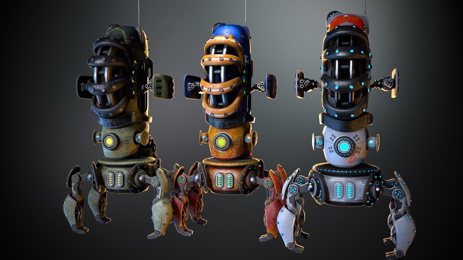 Sci-fi drone 02 Low-poly 3D model_4