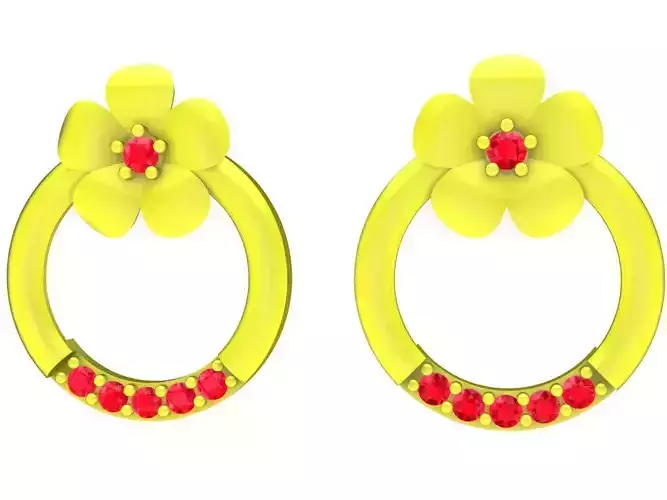 6098 vietnamese flower diamond earrings