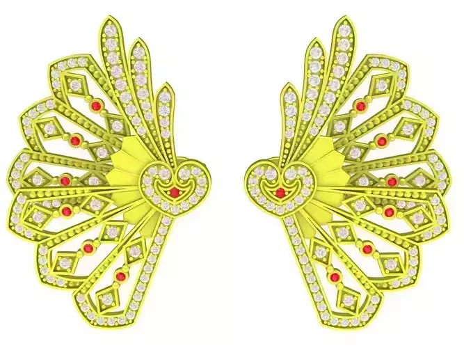 6099 Vietnamese Art Diamond Earrings