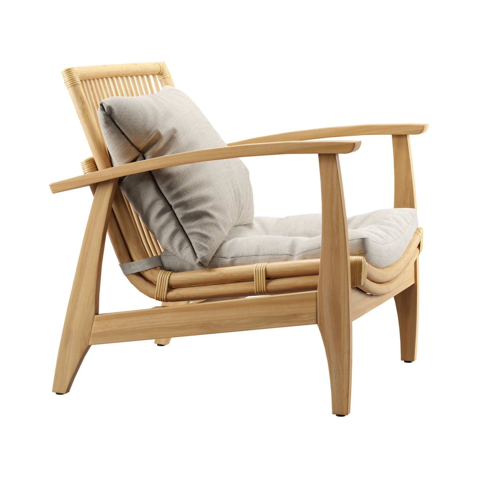 Rattan Lounge Chair 3D model_4