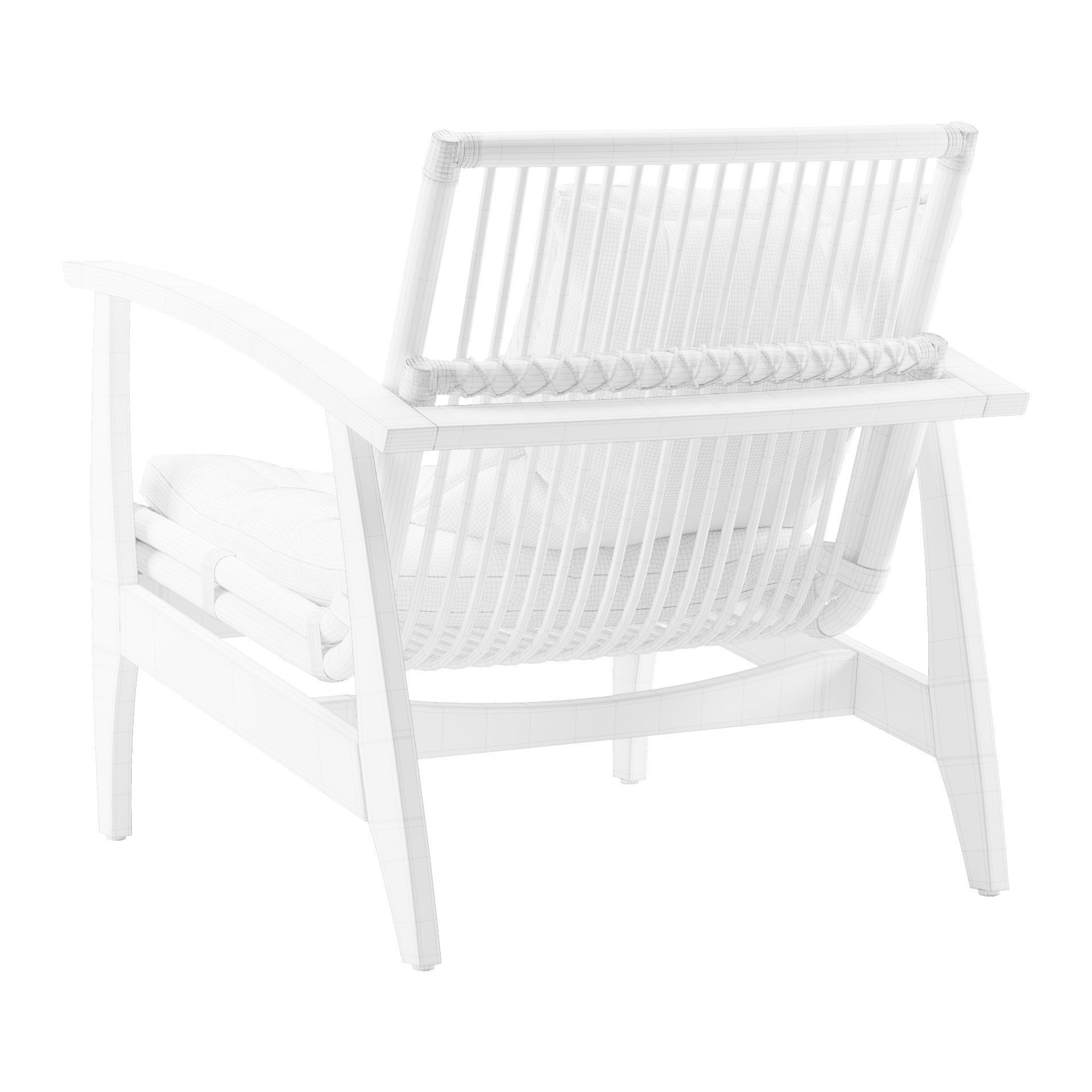 Rattan Lounge Chair 3D model_11