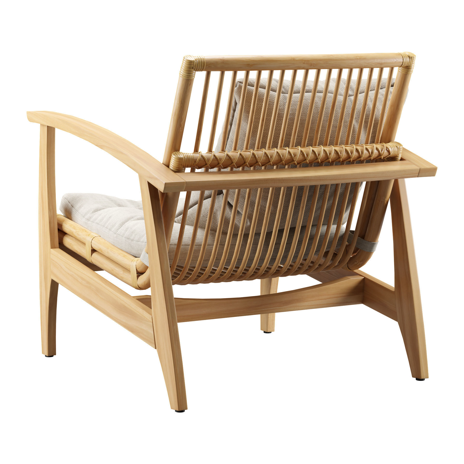 Rattan Lounge Chair 3D model_10