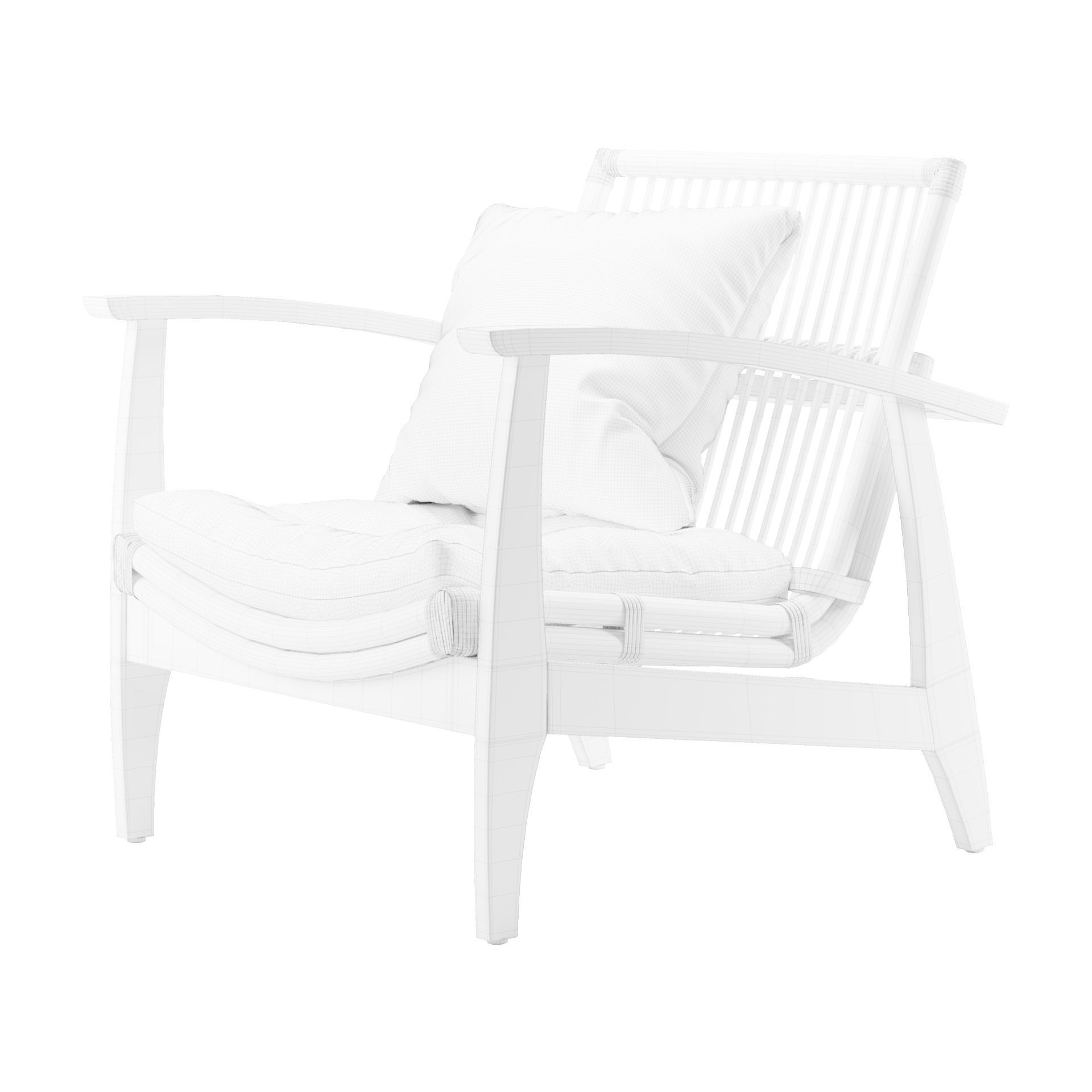 Rattan Lounge Chair 3D model_13