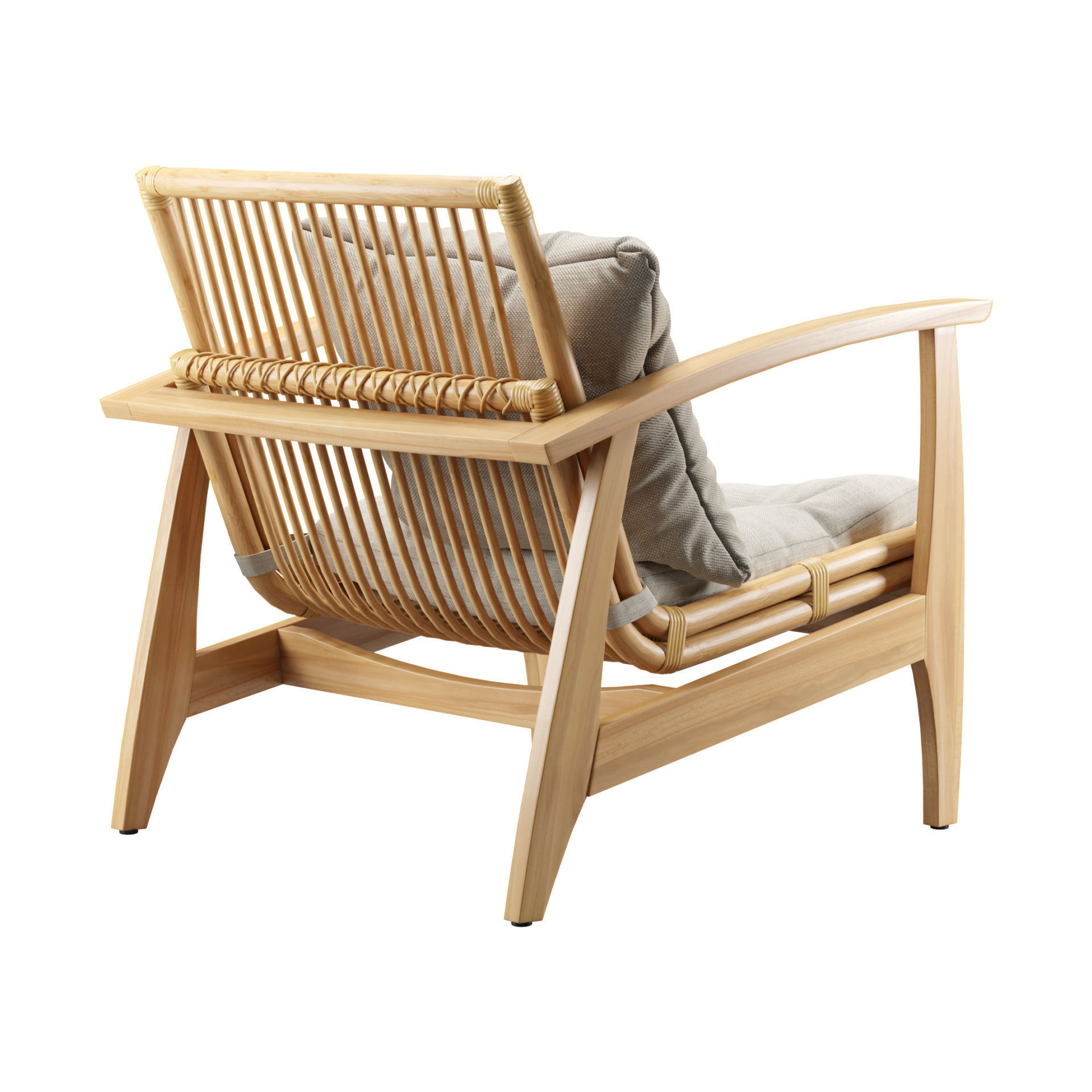 Rattan Lounge Chair 3D model_6
