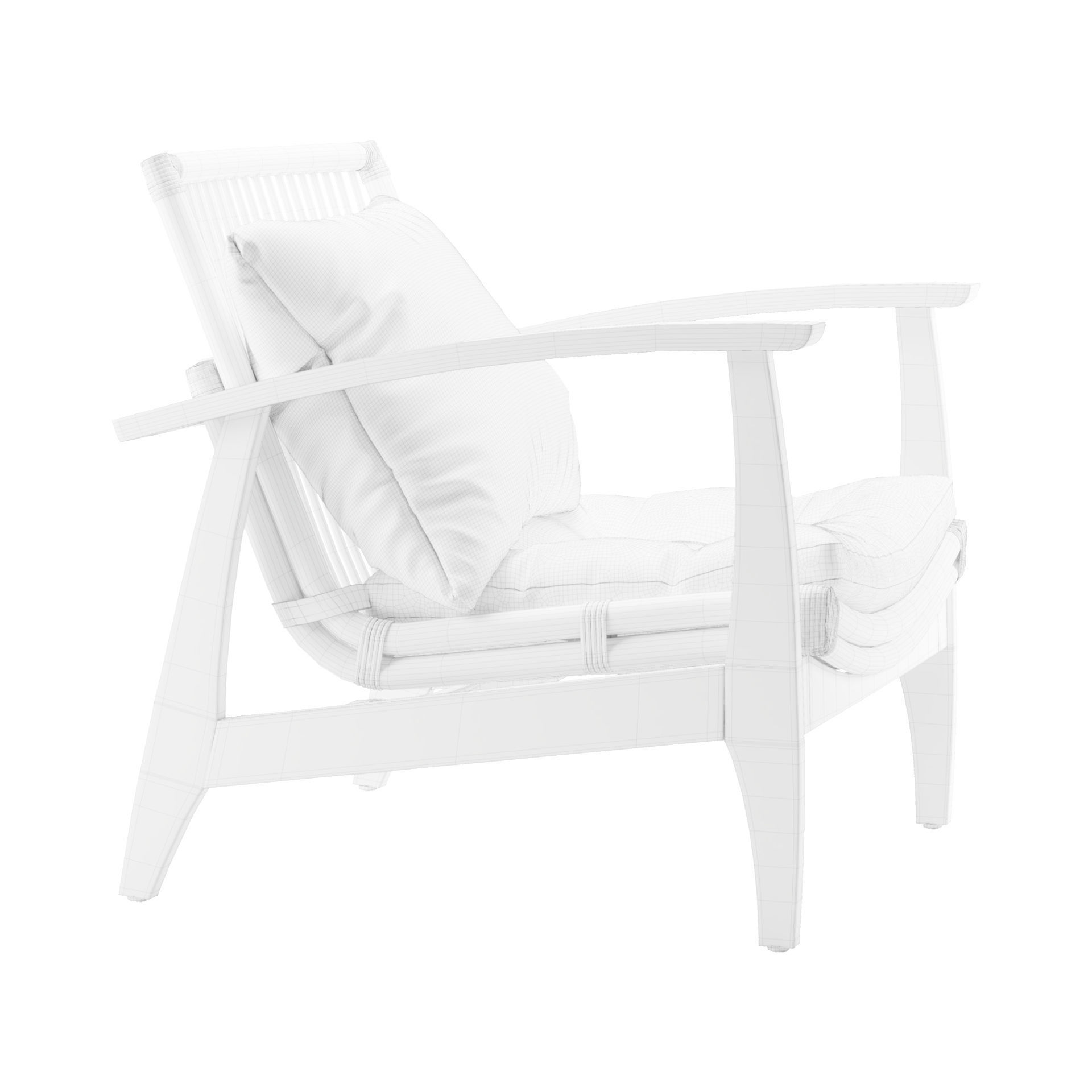 Rattan Lounge Chair 3D model_5