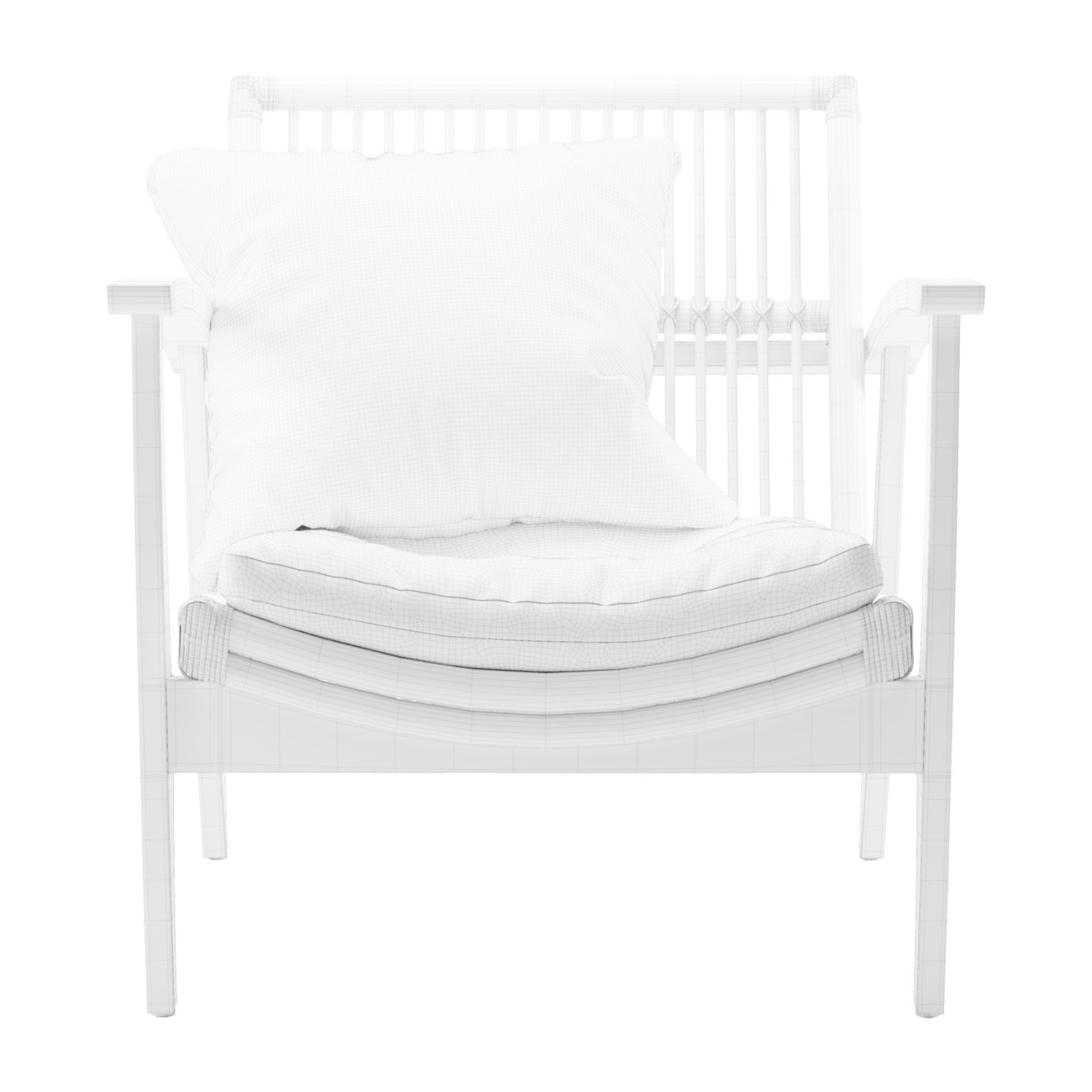 Rattan Lounge Chair 3D model_15