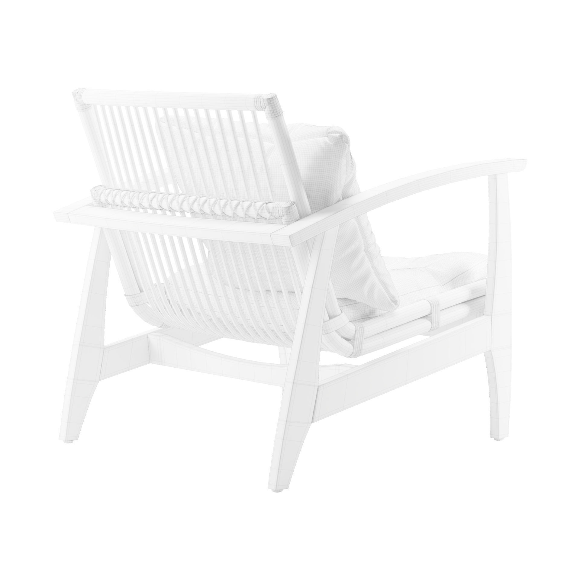 Rattan Lounge Chair 3D model_7