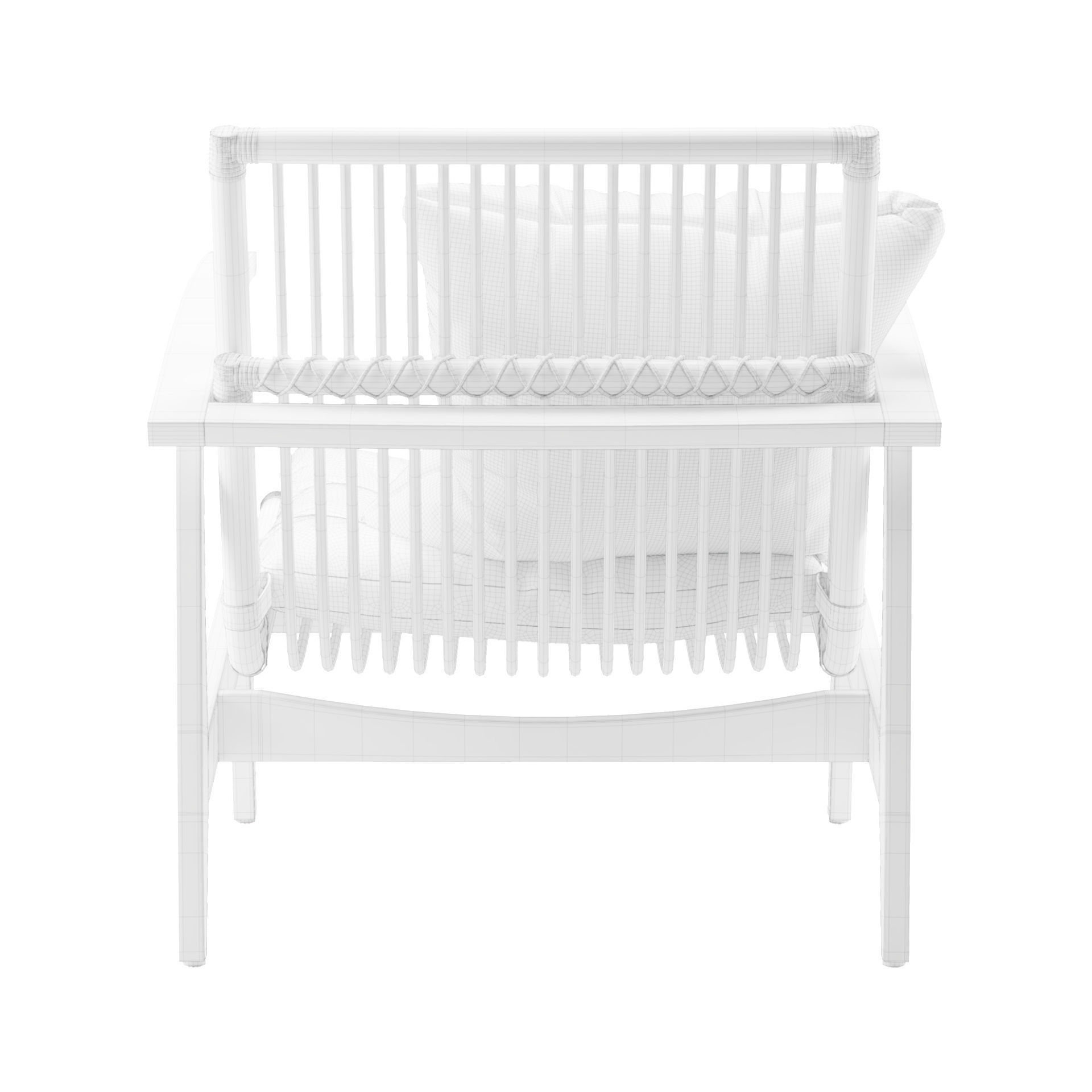 Rattan Lounge Chair 3D model_9