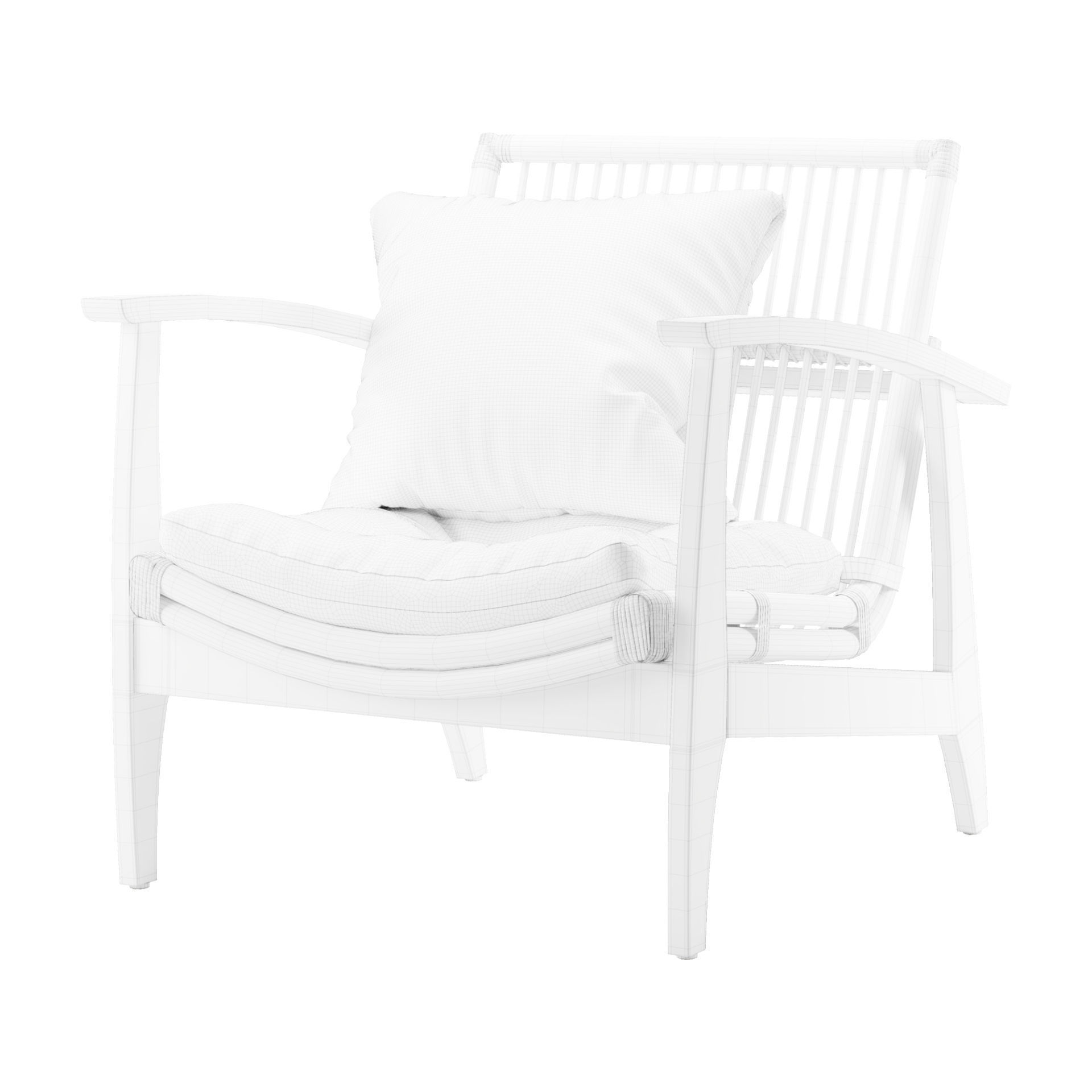 Rattan Lounge Chair 3D model_3