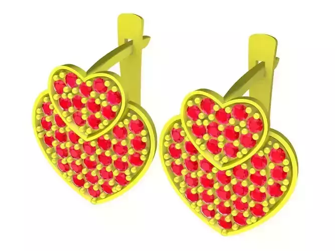 6113 Heart in Heart Diamond Earrings 