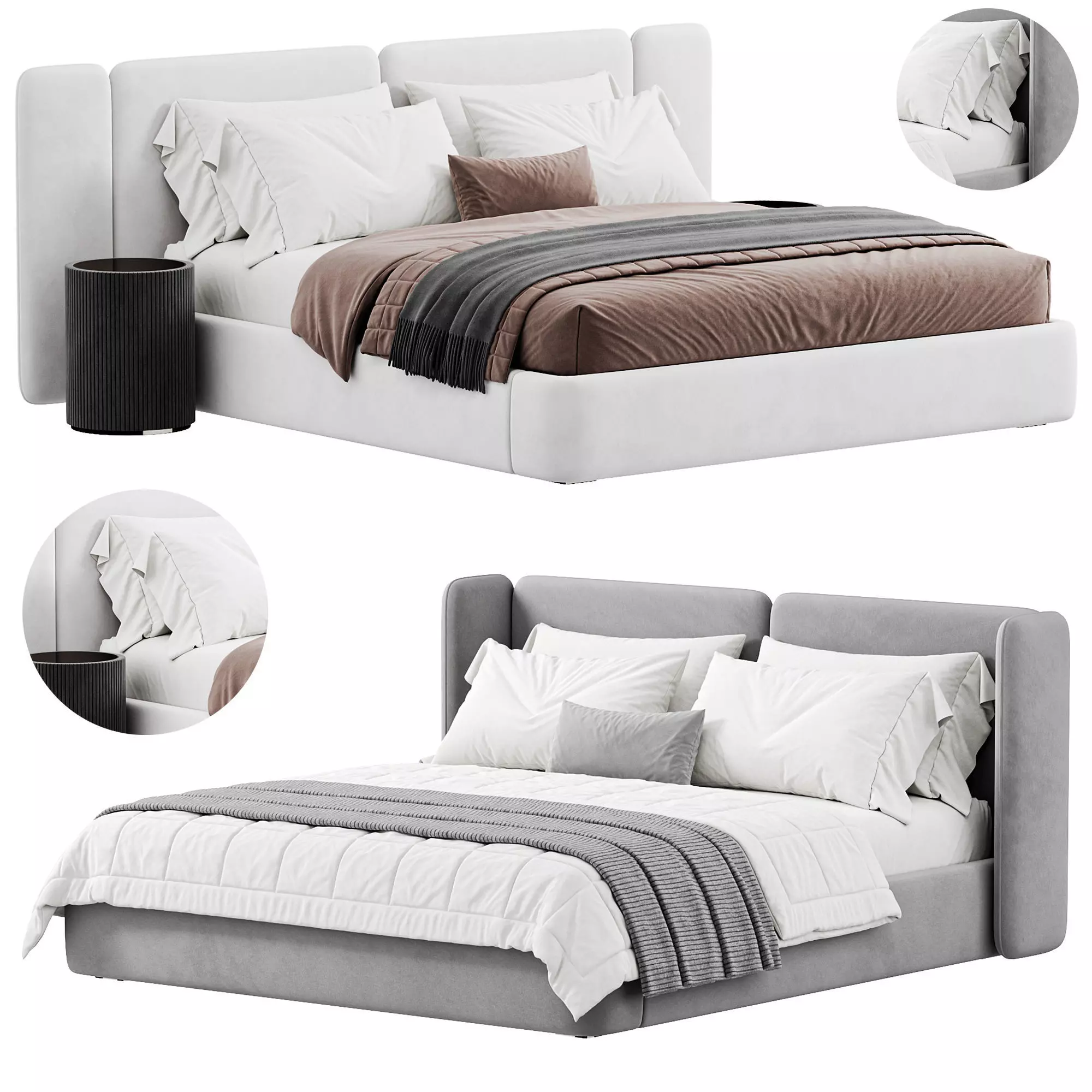 Bed Level 05 WHITE By Wheelhousedesign Low-poly 3D model