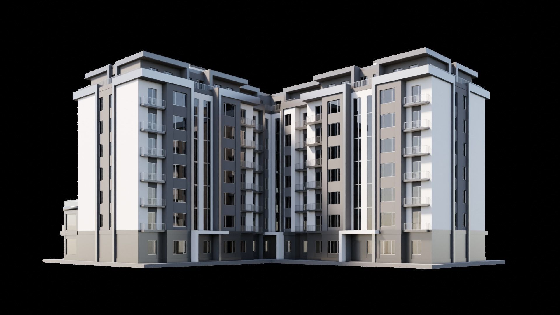 Residental Building 3D model_2