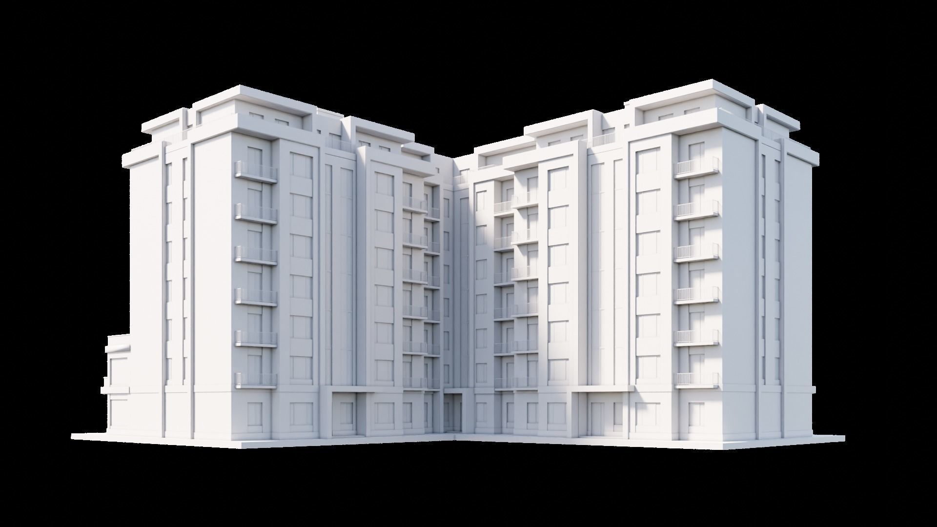 Residental Building 3D model_3