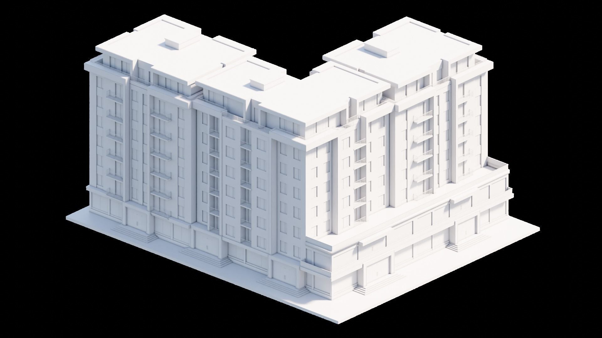 Residental Building 3D model_5