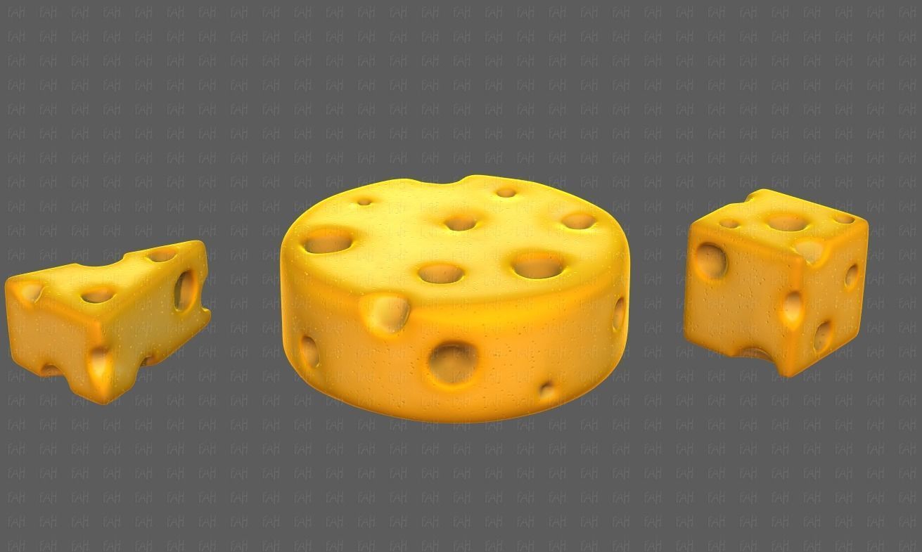 Cheese V01 Low-poly 3D model_4