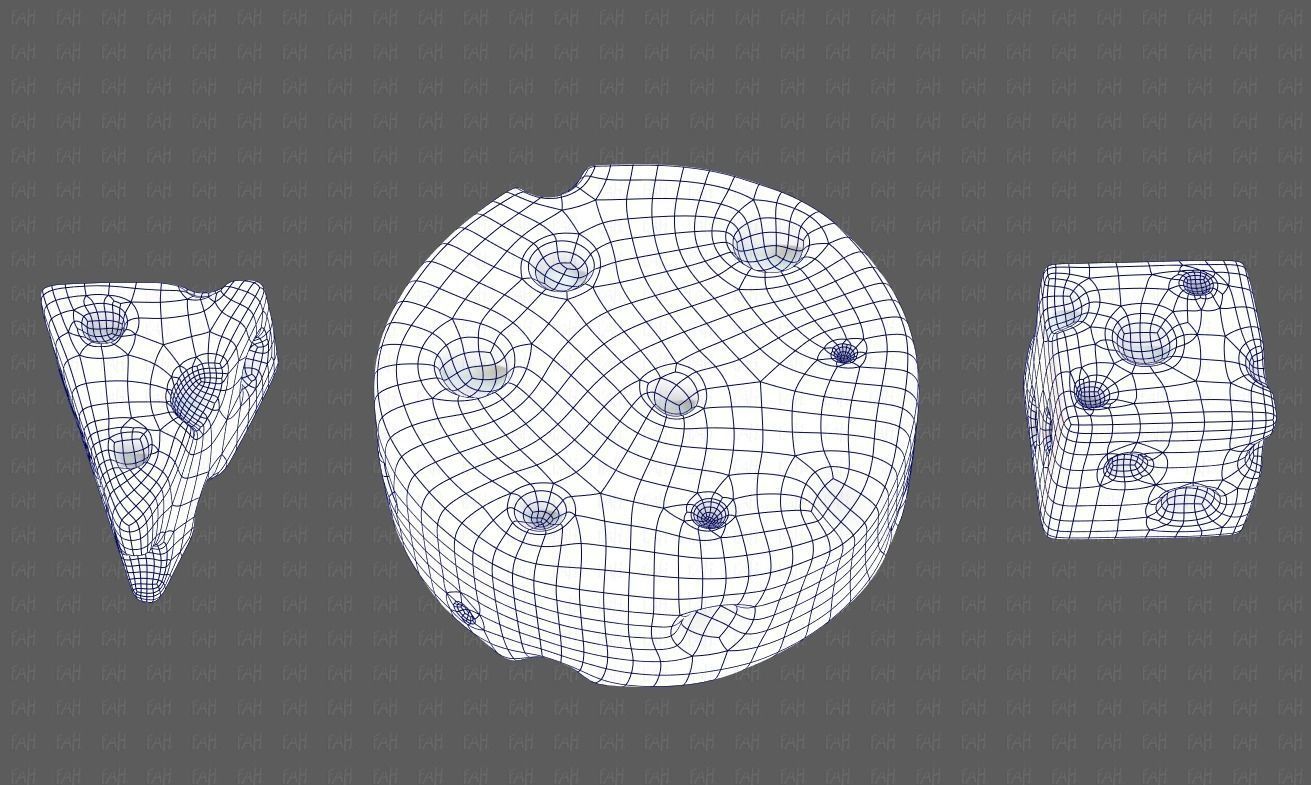 Cheese V01 Low-poly 3D model_34