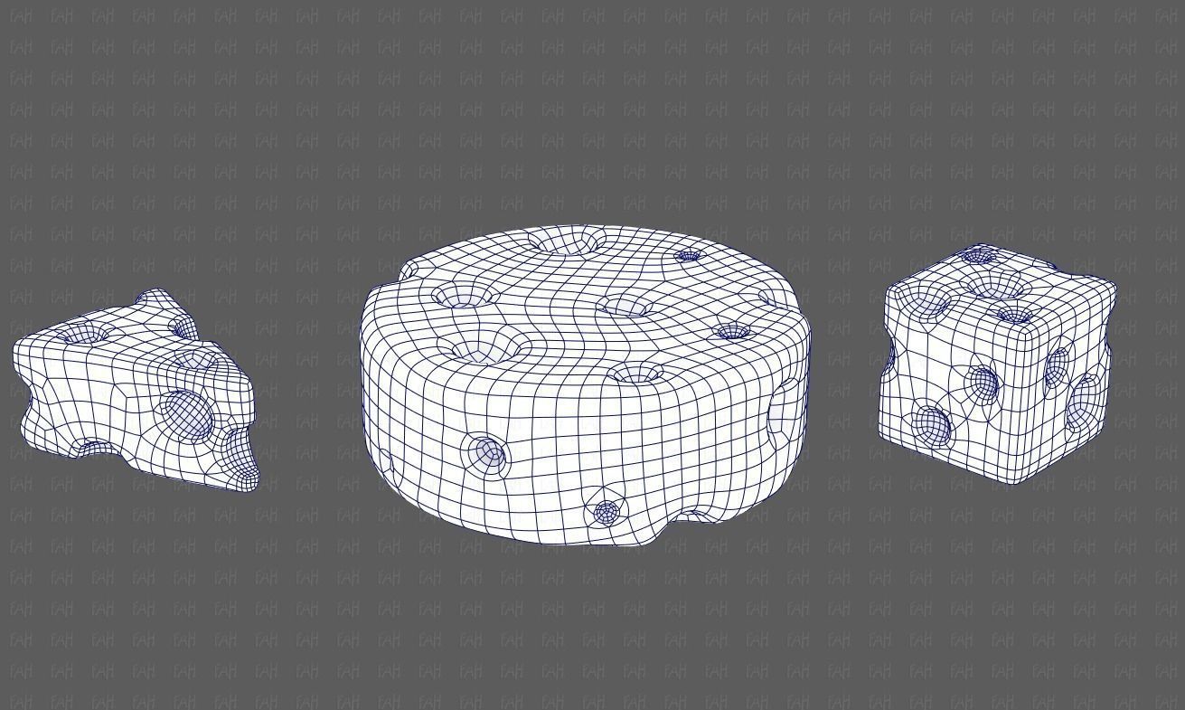 Cheese V01 Low-poly 3D model_10