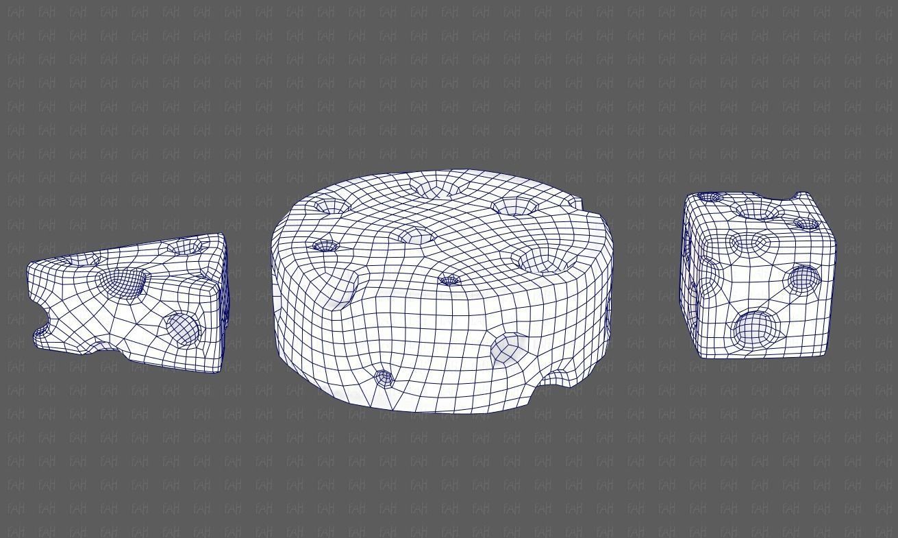 Cheese V01 Low-poly 3D model_31