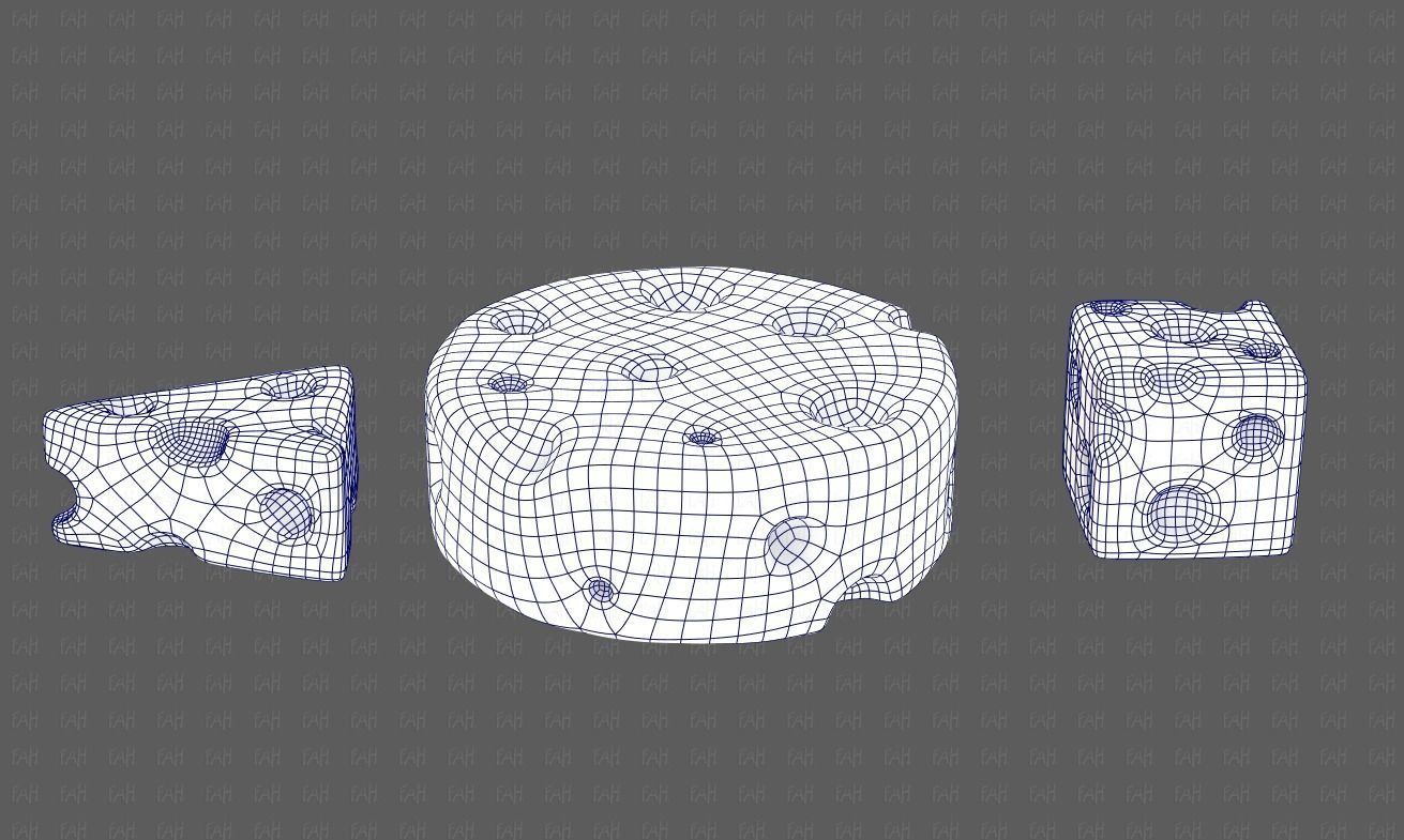 Cheese V01 Low-poly 3D model_15