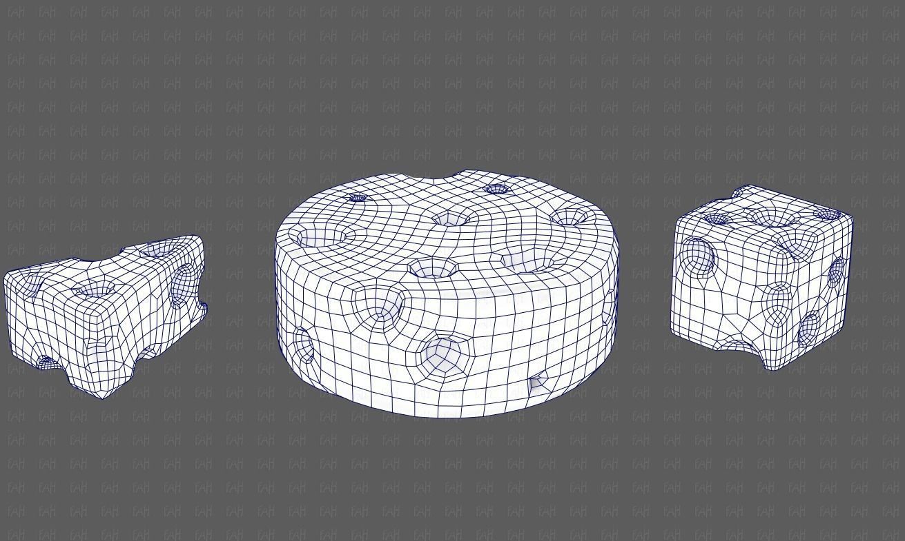 Cheese V01 Low-poly 3D model_28