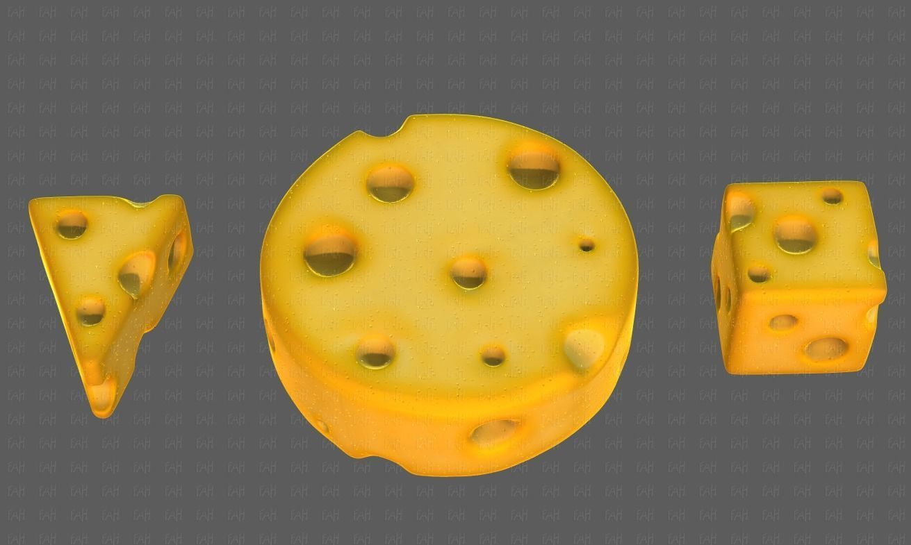 Cheese V01 Low-poly 3D model_33