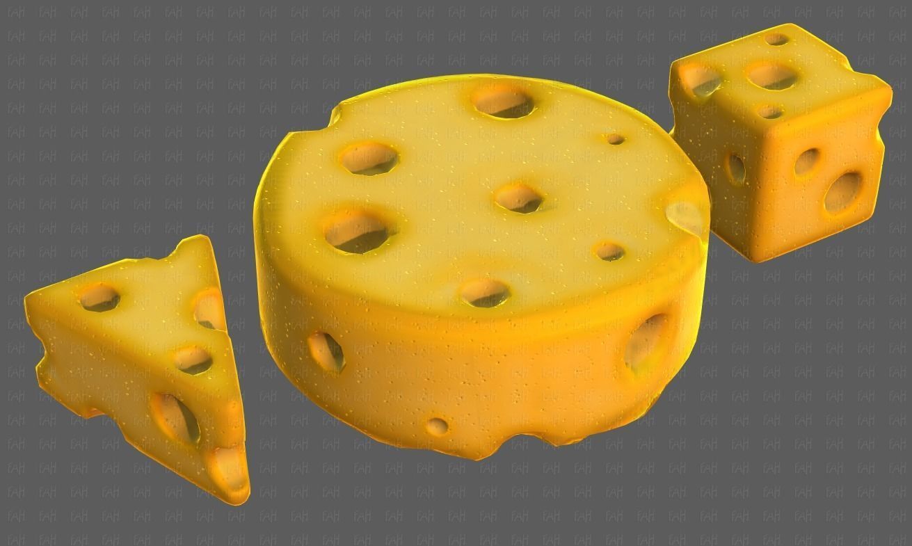 Cheese V01 Low-poly 3D model_39