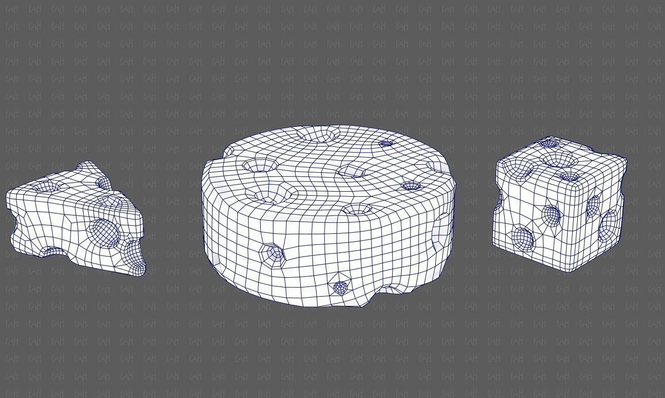 Cheese V01 Low-poly 3D model_26