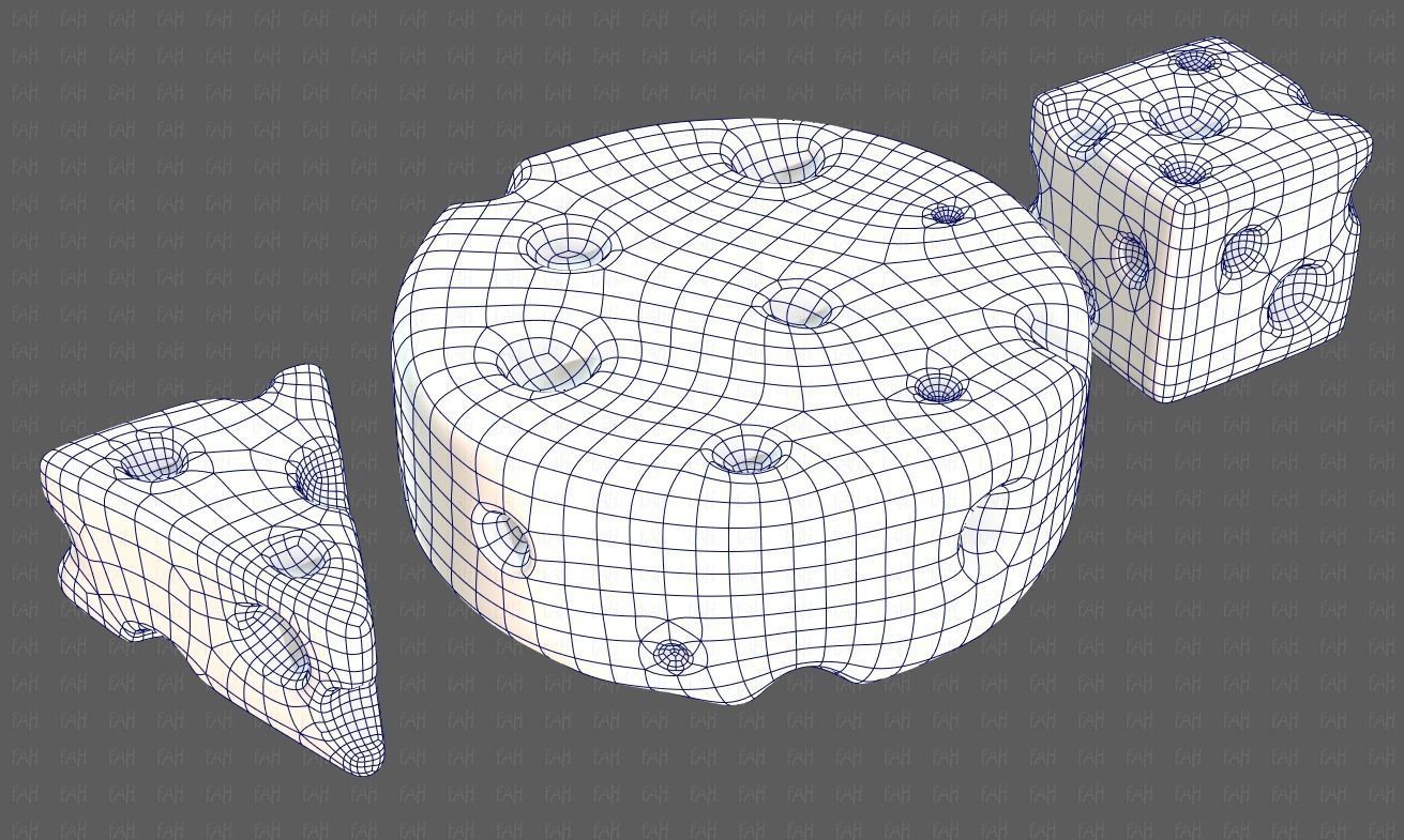 Cheese V01 Low-poly 3D model_38