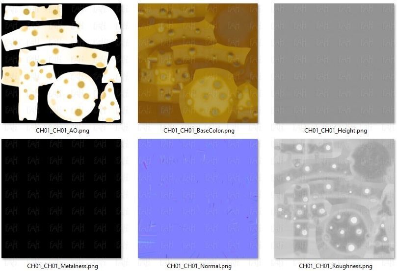 Cheese V01 Low-poly 3D model_42