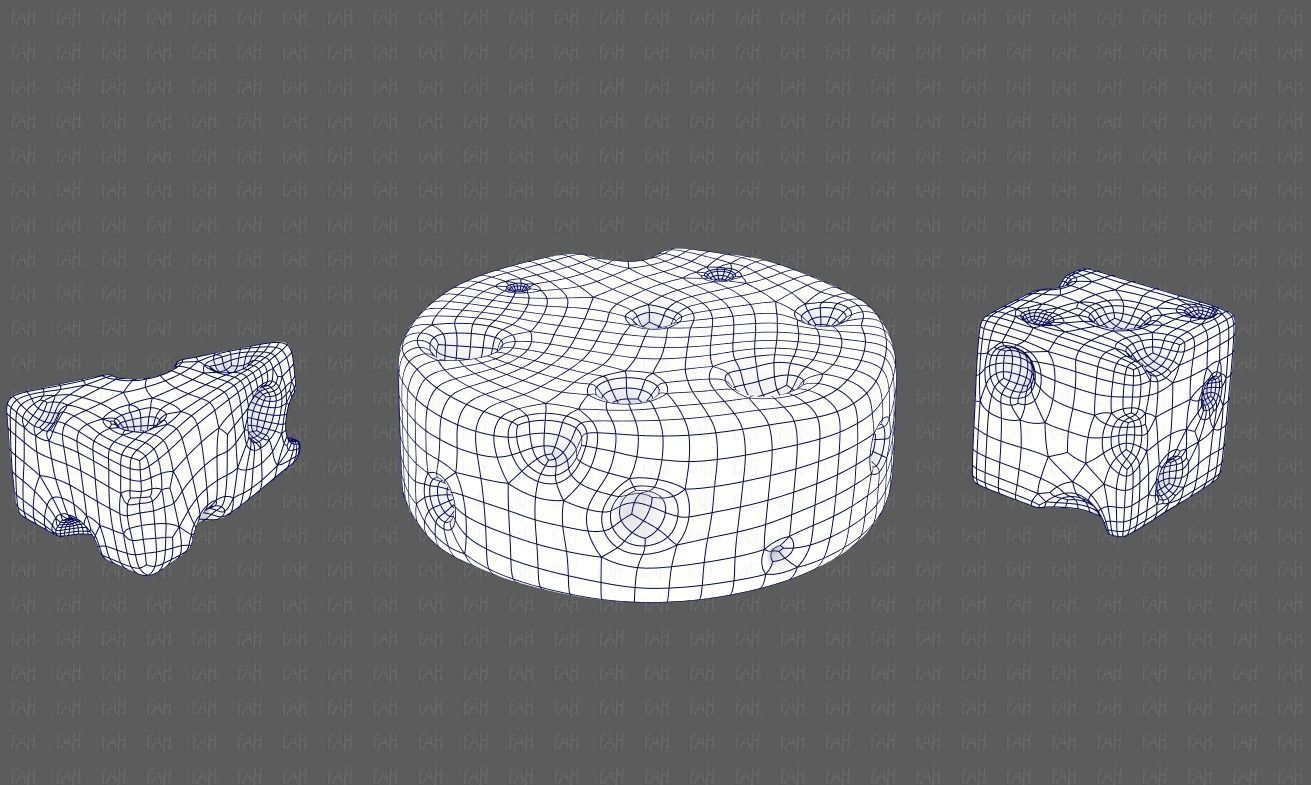 Cheese V01 Low-poly 3D model_12